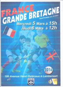 France vs Angleterre hockey sur gazon